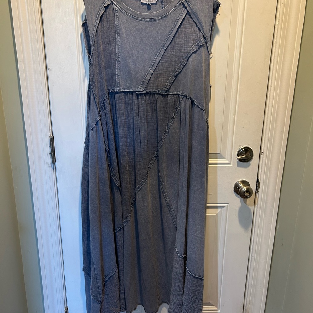 Oli & Hali Washed Slate Patchwork Maxi Dress